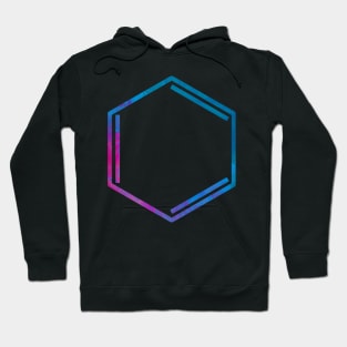 Hexagonal Benzene Ring Blue and Pink Hoodie